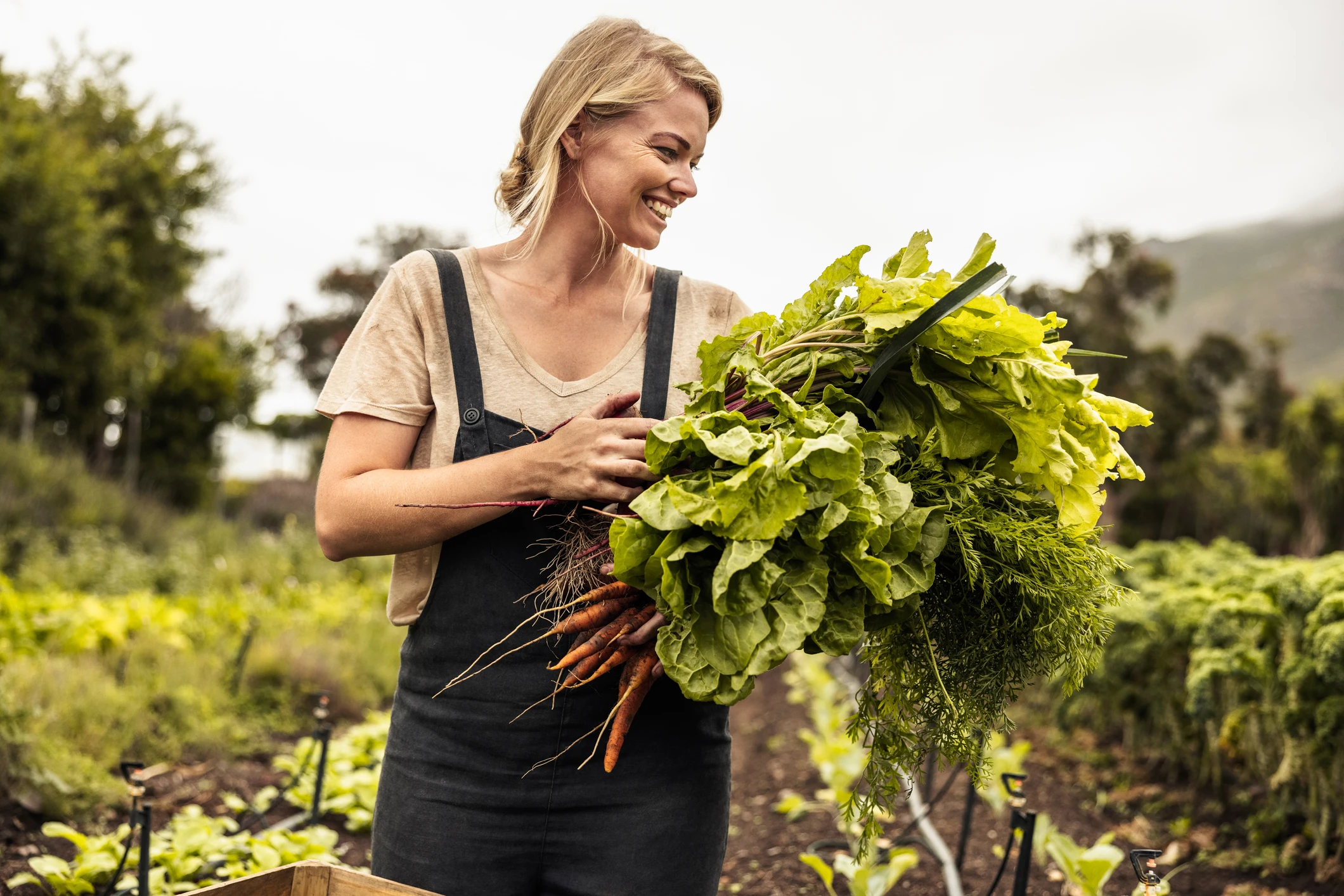 farmer with beautiful produce